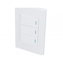 Placa con 3 apagadores blanco 1/3 Surtek.